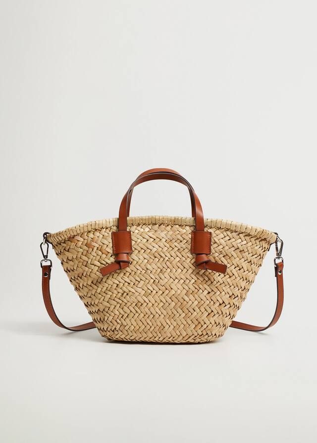 Double strap mini basket bag | MANGO (UK)