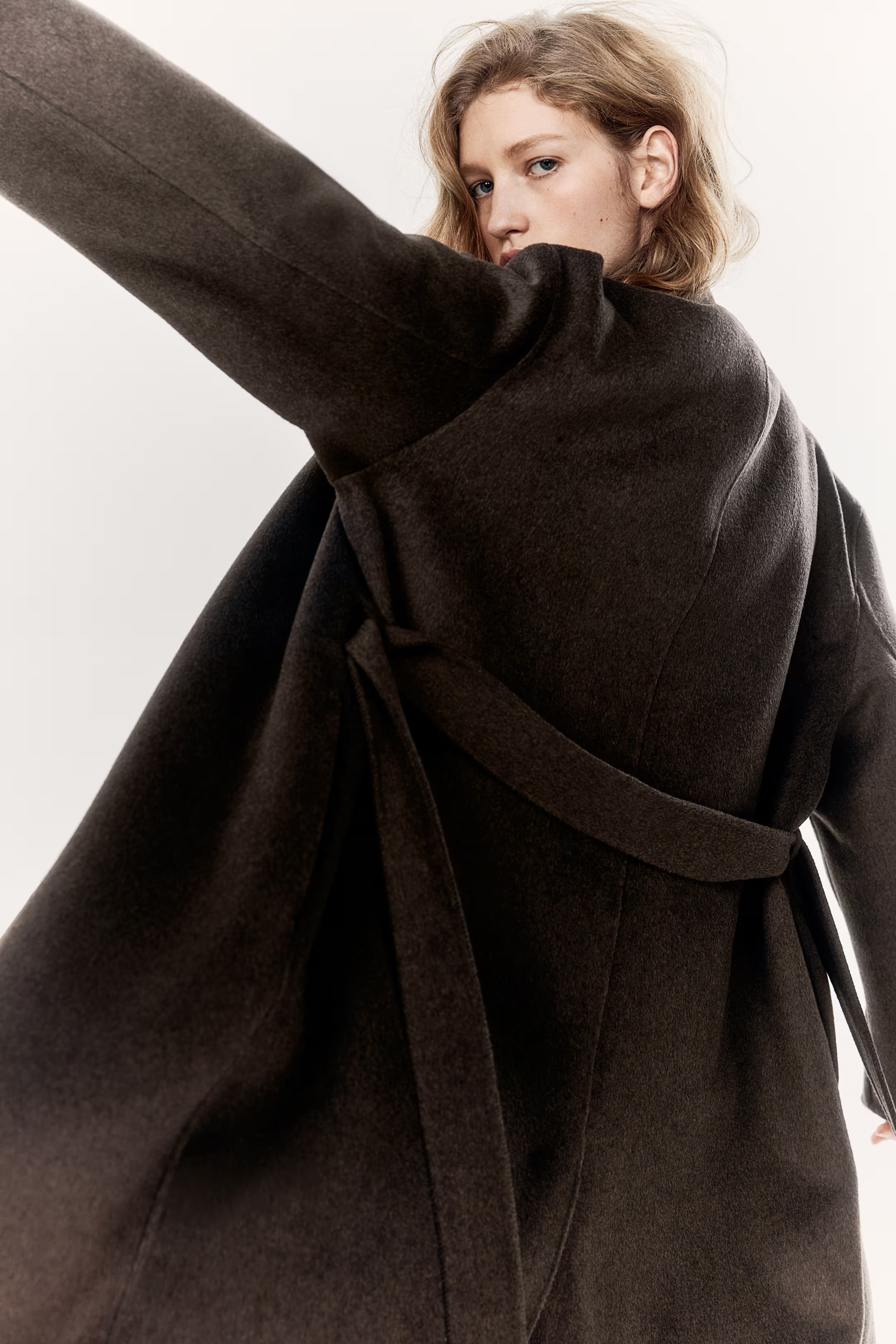 Handmade wool-blend coat - Dark brown - Ladies | H&M GB | H&M (UK, MY, IN, SG, PH, TW, HK)