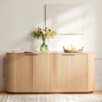 70" Modern Fluted Sideboard With Curved Edge & Soft-Close Doors | Wayfair North America