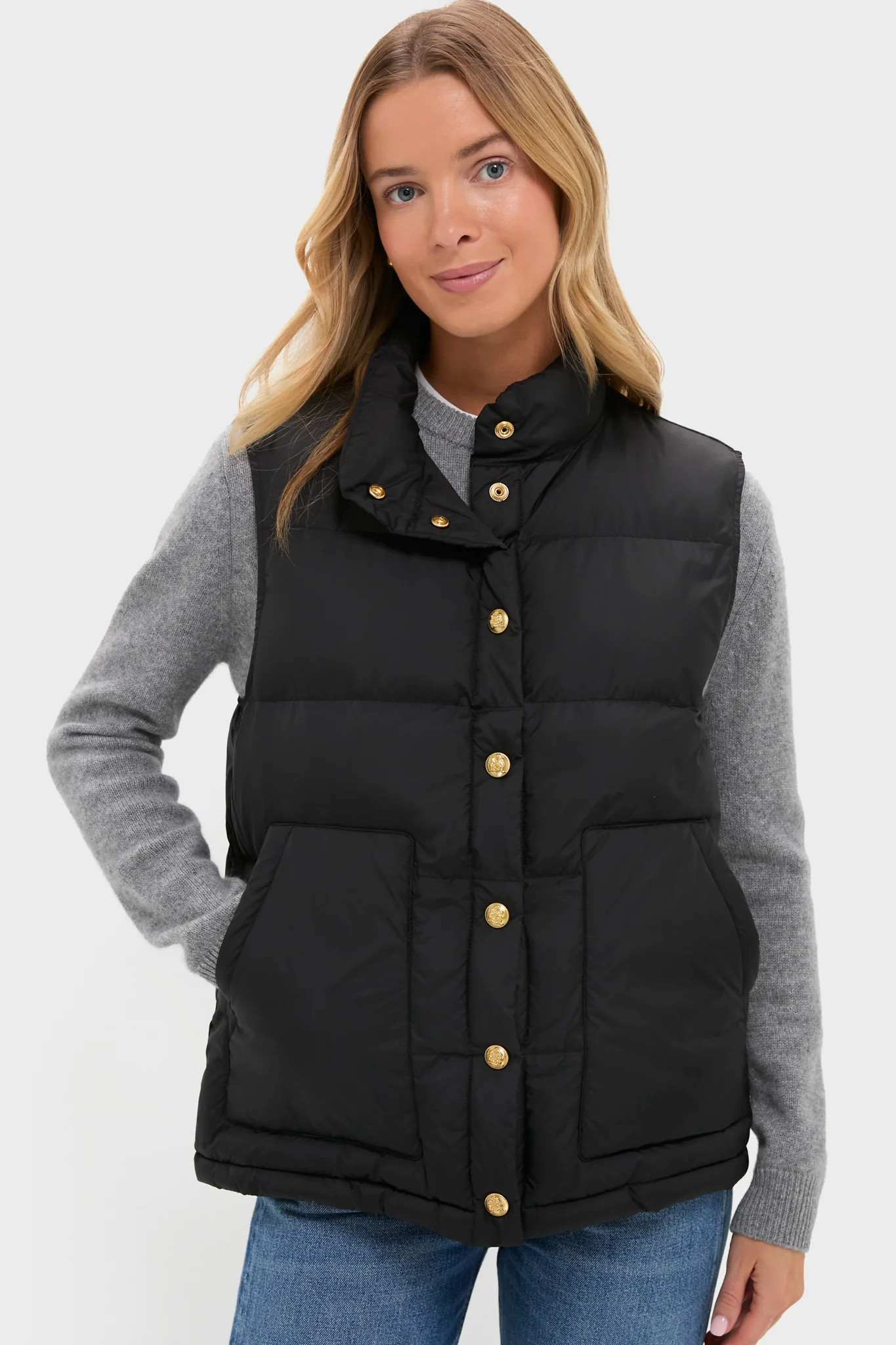 Black Inez Puffer Vest | Tuckernuck (US)