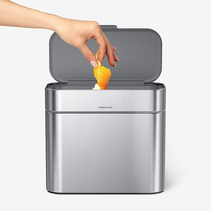simplehuman 4 Liter / 1.06 Gallon Compost Caddy, Detachable and Countertop Bin, Brushed Stainless... | Amazon (US)