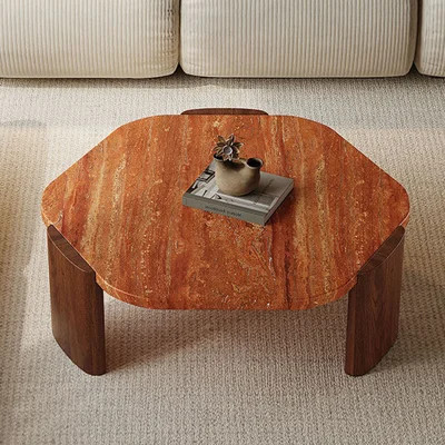 Picture color Stone + Solid Wood Hexagon Coffee Table | Wayfair North America