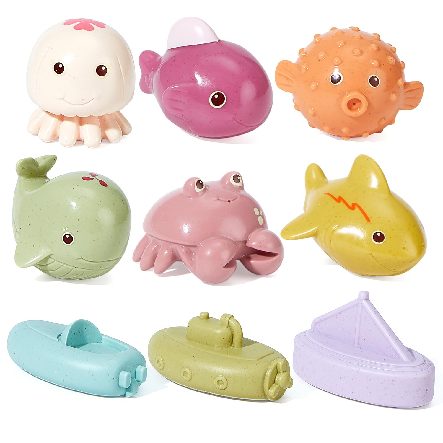 Mold-Free & No Holes Baby Bath Toys for 6-12 Months & Kids Ages 1-3 | 9 Pack Animal & Floating Bo... | Amazon (US)