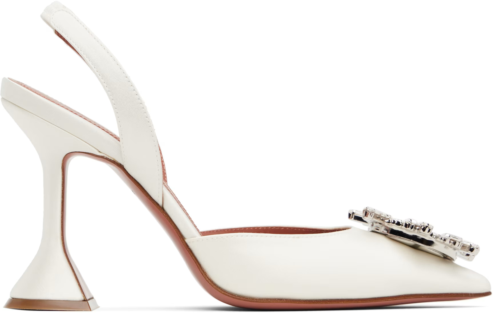 Amina Muaddi - White Begum Sling Heels | SSENSE