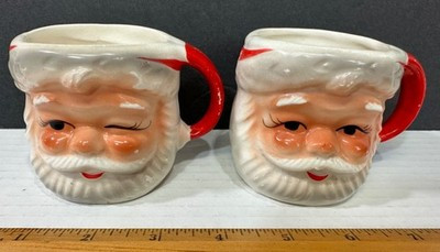 Vintage Brinn’s Japan Ceramic Winking  Santa Claus Mugs Christmas Cups TX747 | eBay US