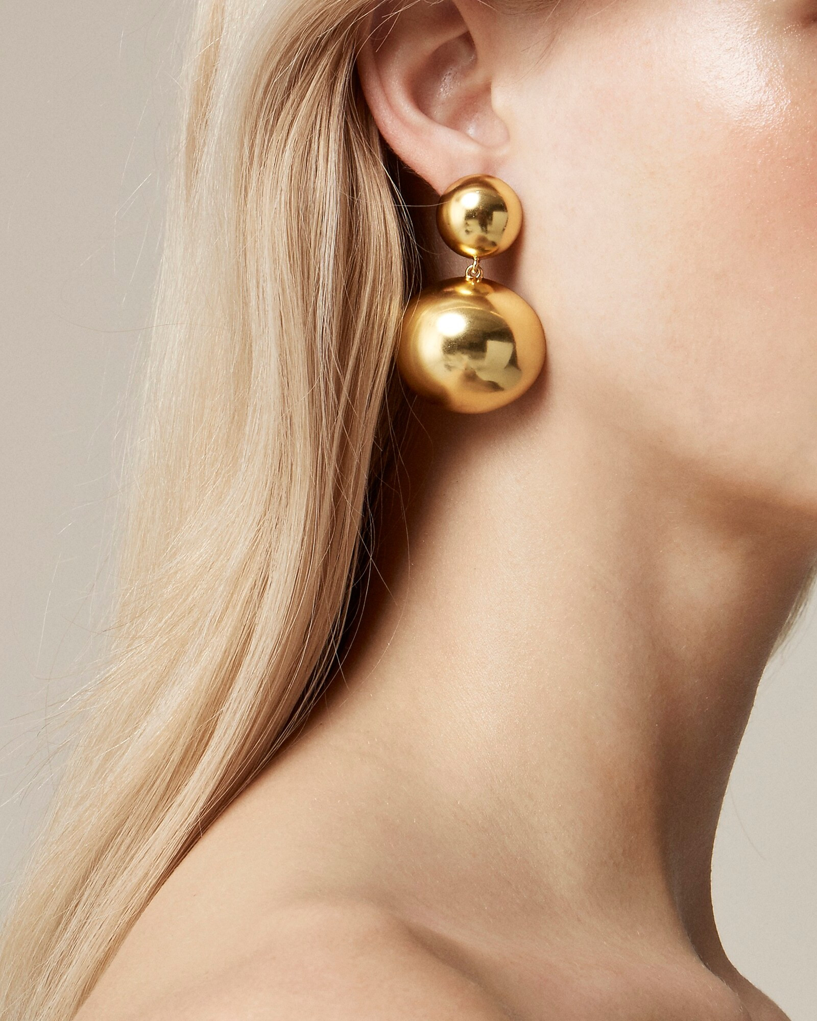 Oversized metallic ball drop earrings | J. Crew US