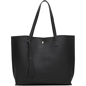 Dreubea Women's Soft Faux Leather Tote Shoulder Bag from, Big Capacity Tassel Handbag | Amazon (US)