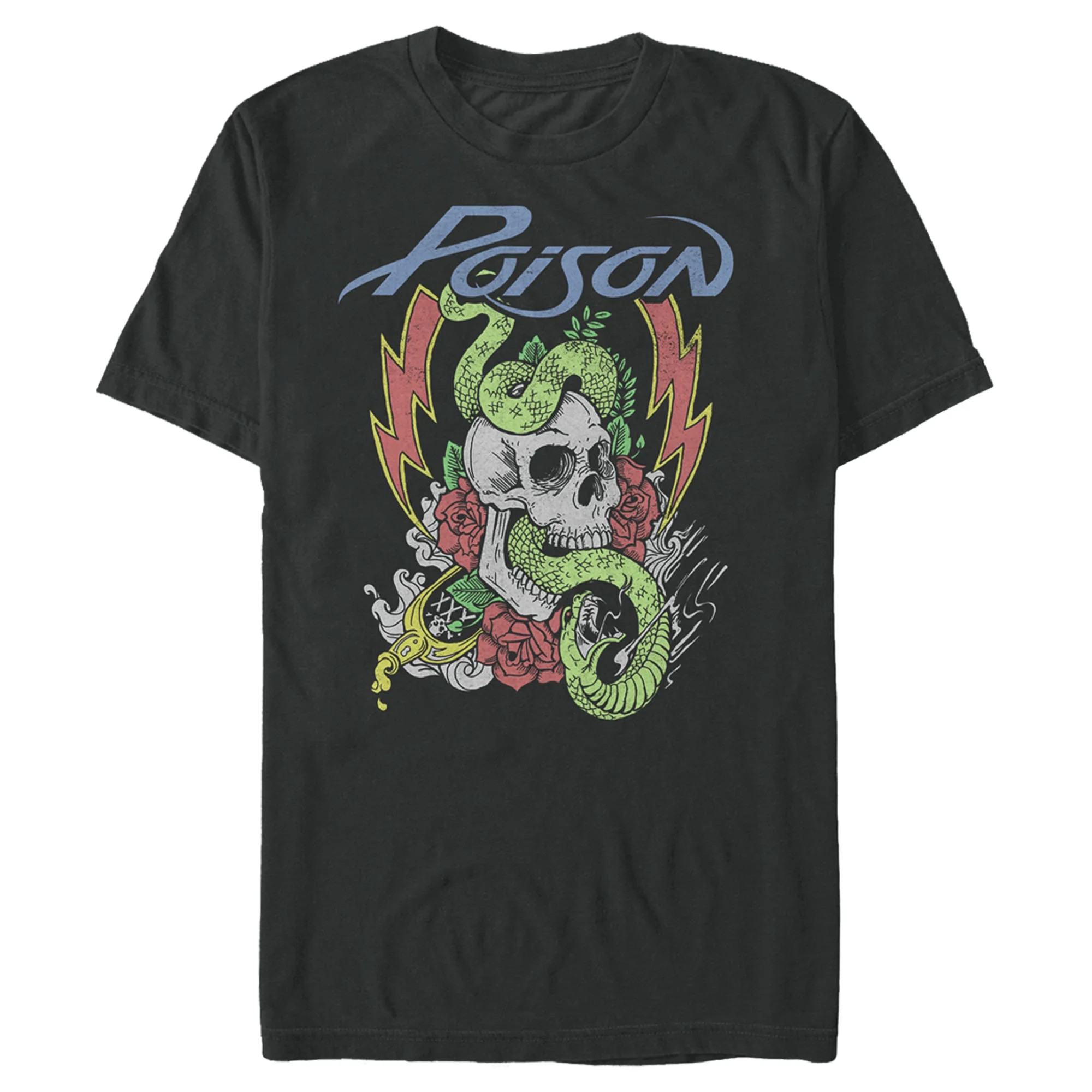 Men's Poison Skull and Snake  Graphic Tee Black Large | Walmart (US)