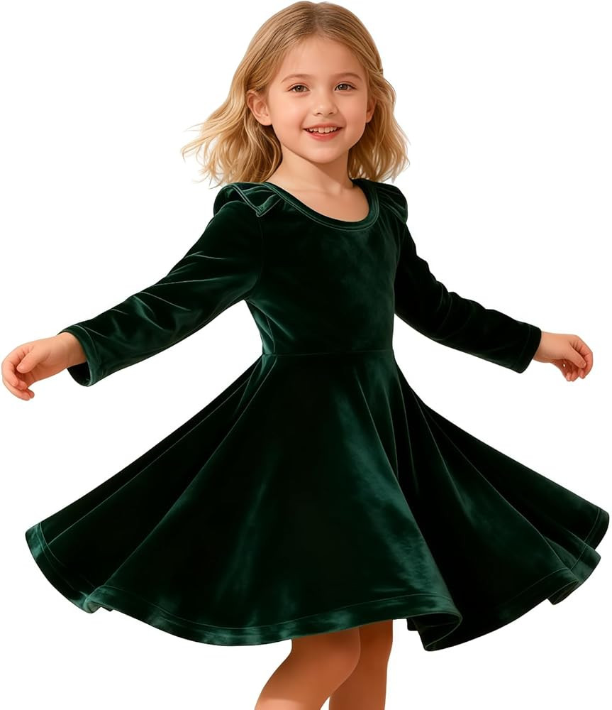 Noubeau Toddler Girl Christmas Dress for Girls Long Sleeve Dress Velvet Tutu Winter Holiday Princ... | Amazon (US)