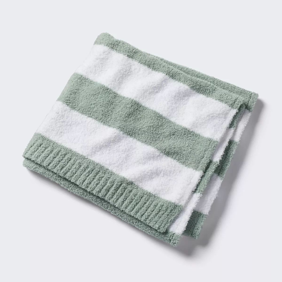 Chenille Stripe Baby Blanket - Green and White Stripe - Cloud Island™ | Target