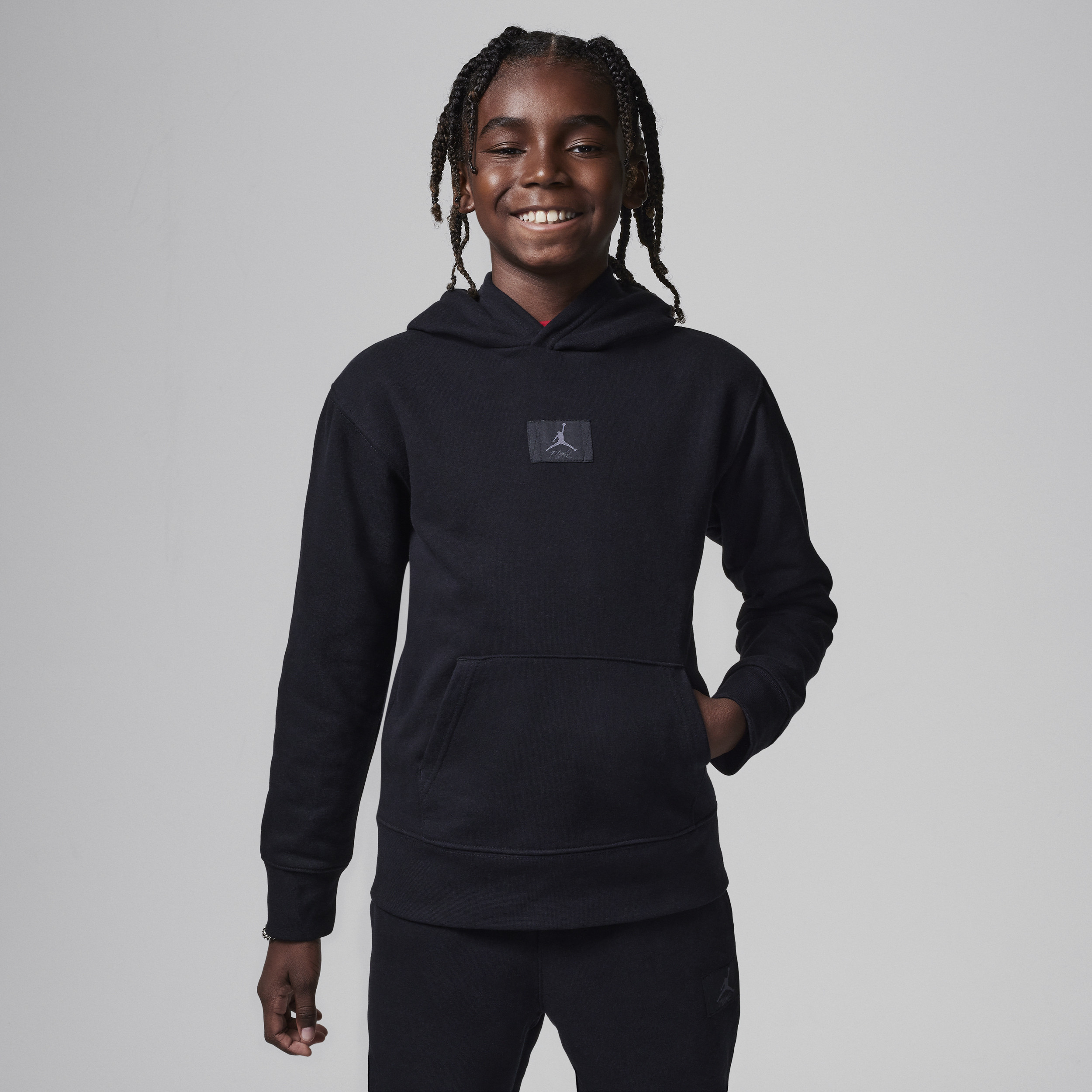 Jordan MJ Flight Big Kids' Fleece Pullover Hoodie in Black | 95D281-023 | Nike (US)