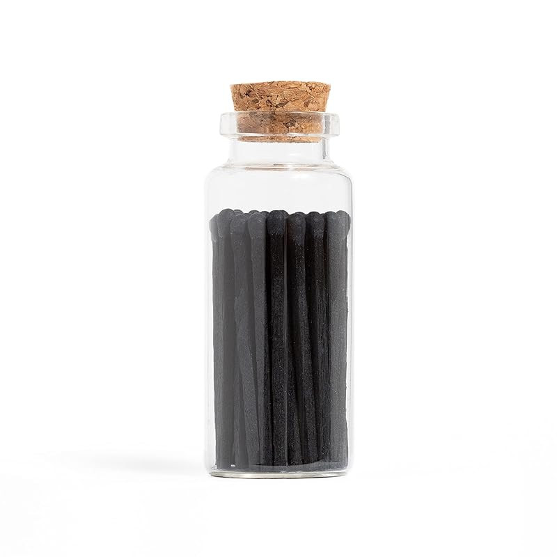 Decorative Matches in Medium Corked Vial | Case of 2 (All Black) | Amazon (US)