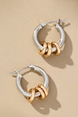 Two-Tone Huggie Hoop Earrings | Anthropologie (US)