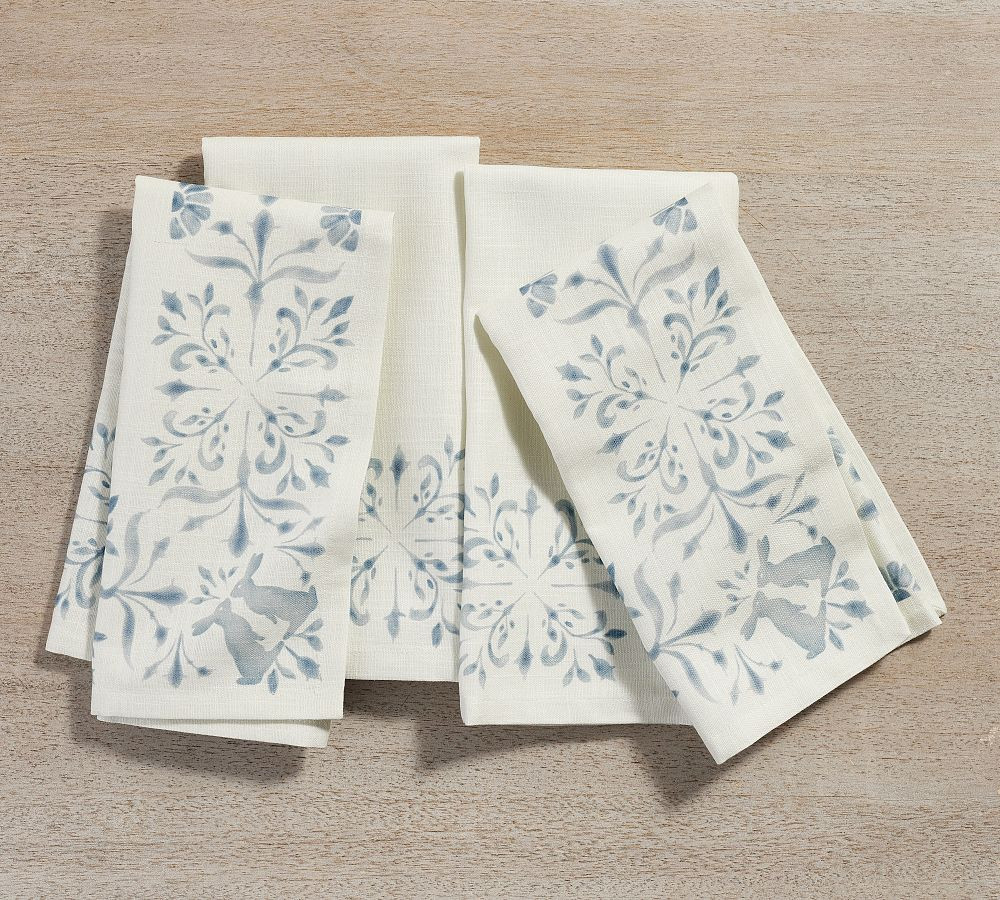 Chambray Bunny Organic Cotton Napkins - Set of 4 | Pottery Barn (US)