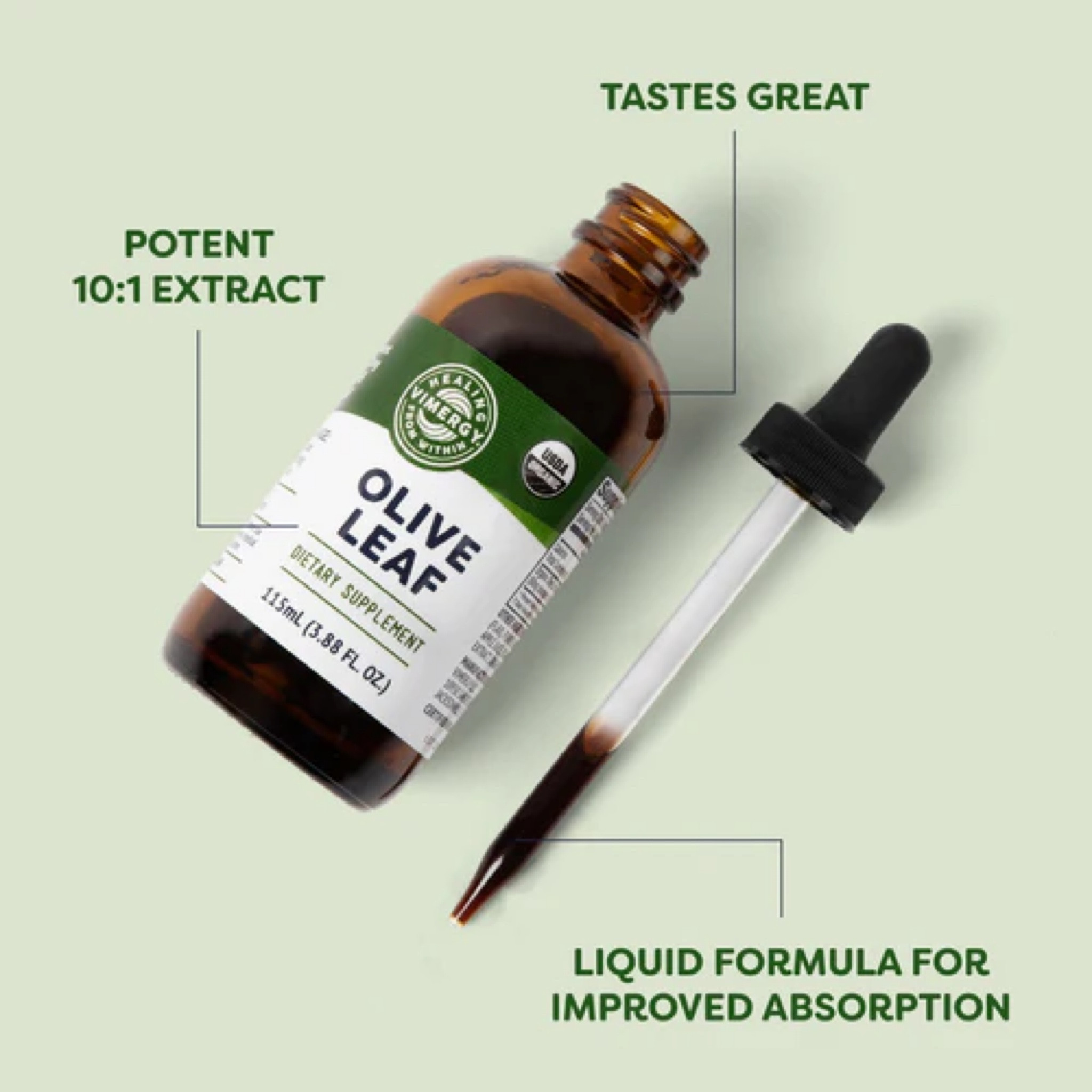 Vimergy Organic Olive Leaf Extract, 57 Servings – Pure Olive Leaf Liquid Drops – Supports Immune and Cardiovascular Health - USDA Organic, Gluten-Free, Non-GMO, Vegan & Paleo Friendly (115 ml) #medicalmedium Medical Medium 

#LTKActive #LTKfitness #LTKbeauty