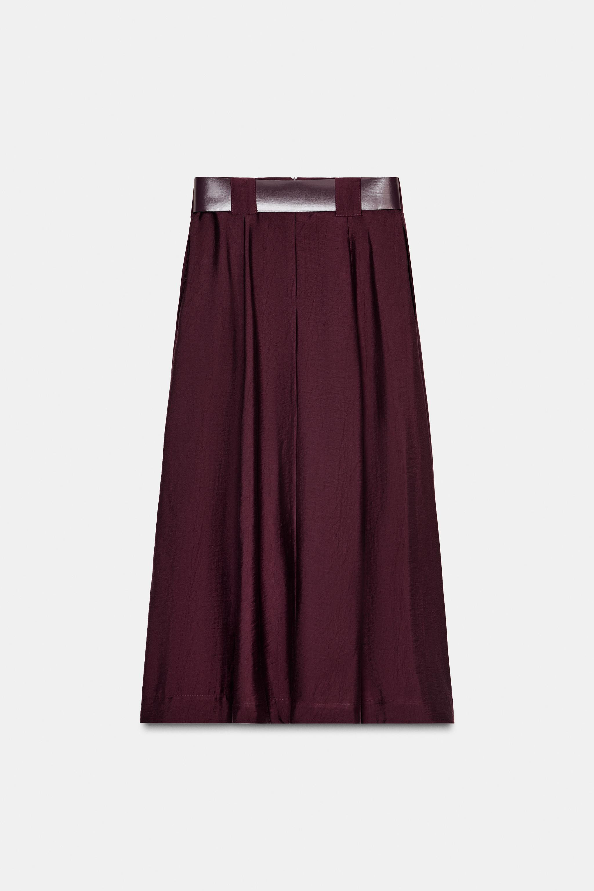 BELTED MIDI A-LINE SKIRT | Zara US