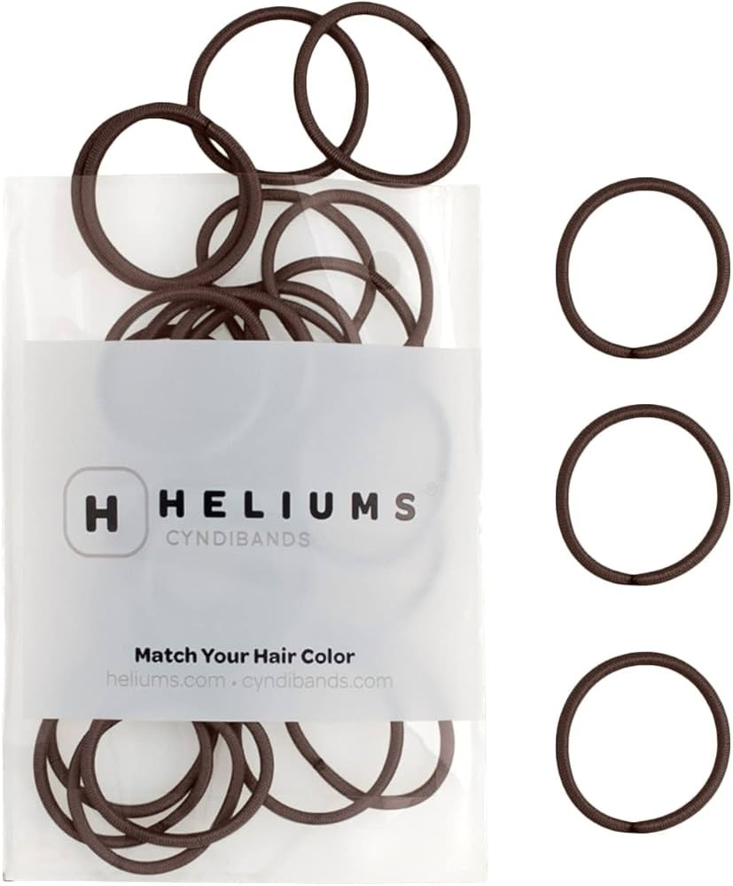 Heliums Small Hair Ties - Dark Brown - 1 Inch Hair Bands, 2mm Hair Elastics For Thin Hair and Kid... | Amazon (US)