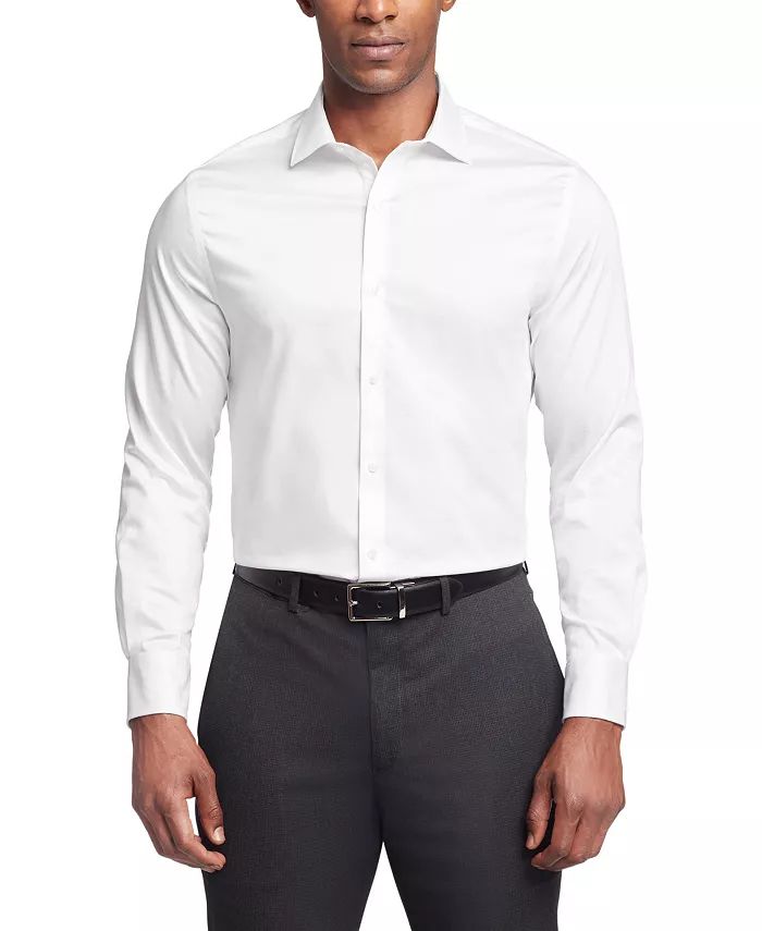 Men's Flex Regular Fit Wrinkle Free Stretch Twill Dress Shirt | Macy's