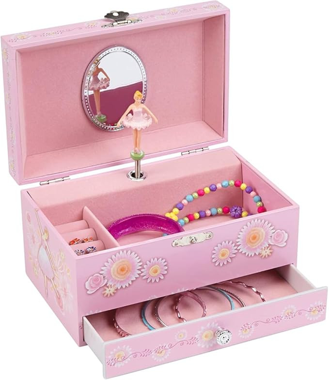 Jewelkeeper Musical Ballerina Girls Music Box - Jewelry Box for Girls with Pullout Drawer - Pink ... | Amazon (US)