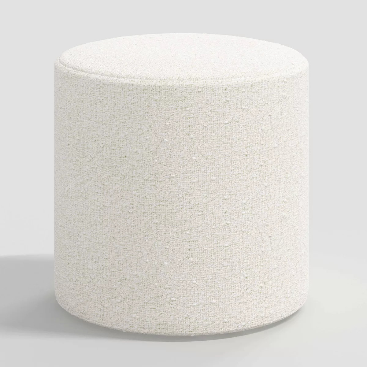 Round Thalia Ottoman in White Boucle - Threshold™: Upholstered Foot Rest, No Assembly, CARB Cer... | Target