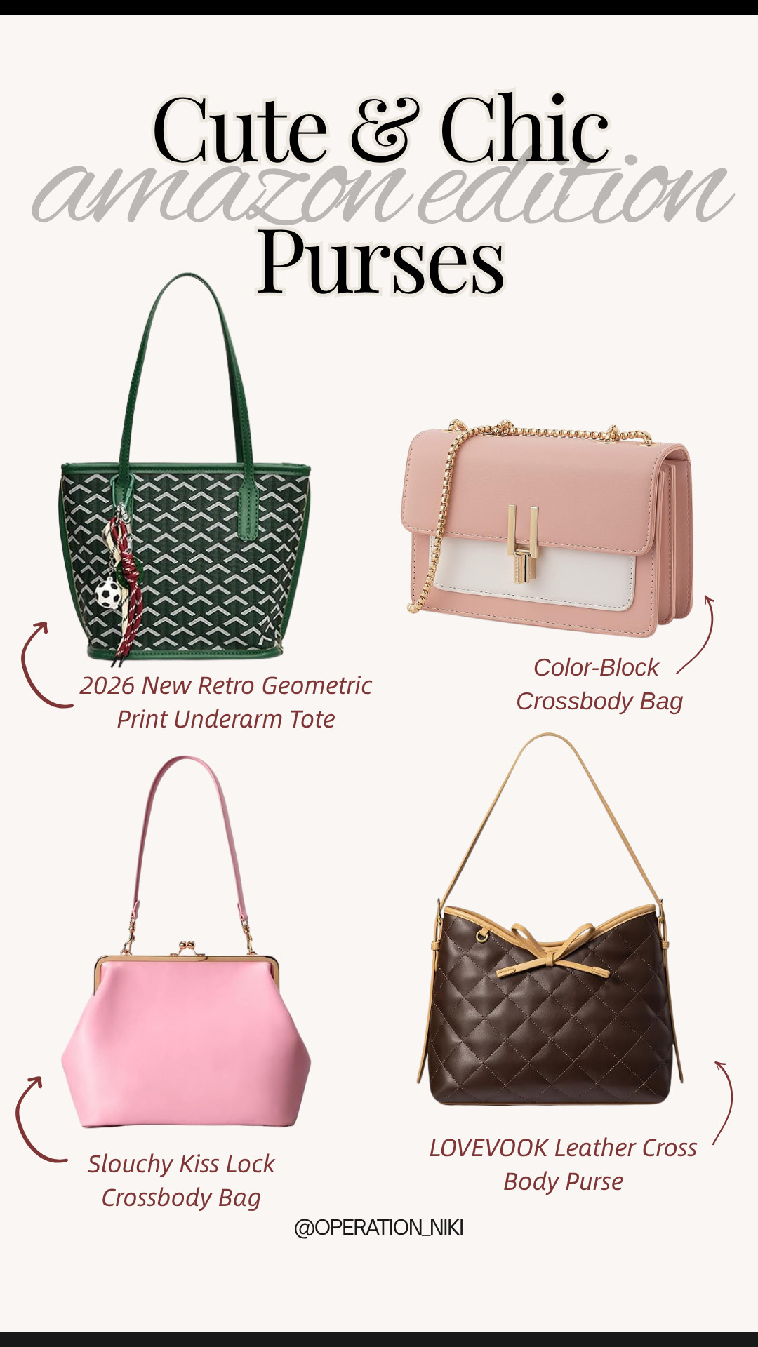 Completing your outfit with the perfect handbag is the ultimate way to elevate your everyday look. Finding chic, high-quality accessories on Amazon makes styling effortless and budget-friendly. ✨



Shop these handbag favorites linked below! 🛒



Follow for more @OPERATION_NIKI on IG, TikTok, & Facebook



#AmazonFinds #AmazonFashion #ChicStyle #OperationNiki #HandbagCollection #OOTD #AestheticAccessories #AffordableFashion #ShoppingHaul

#LTKHome #LTKTravel