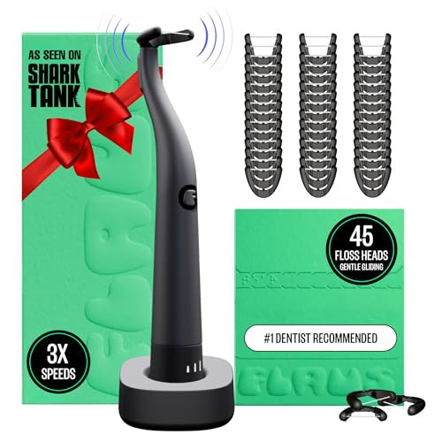 FLAUS Electric Flosser (Oprah's List, Shark Tank) 3 Speeds + 45 Refill Heads (Gentle Gliding Floss for Sensitive Gums) Water Flosser Alternative, Dentist Recommended Tooth Flossers Dental Floss Picks | Amazon (US)
