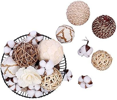 Amazon.com: Rattan Ball, Bag of Assorted Decorative Spherical Natural Wicker Rattan and Cotton Bo... | Amazon (US)