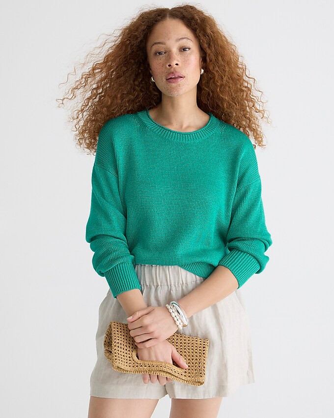 Relaxed cotton-linen blend beach sweater | J. Crew US