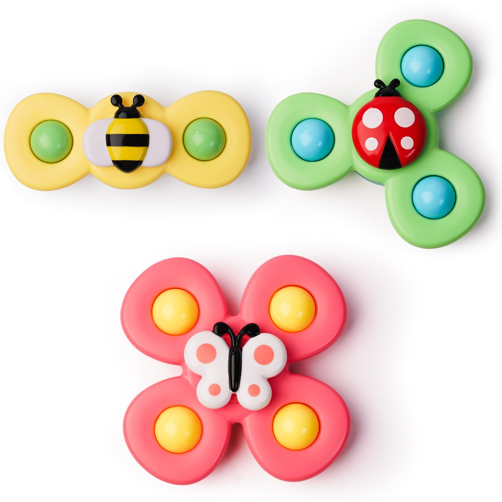 LiKee Strong Suction Cup Fidget Rotating Sensory Bath Toys for Baby 12 18 Months Airplane Car Tra... | Amazon (US)