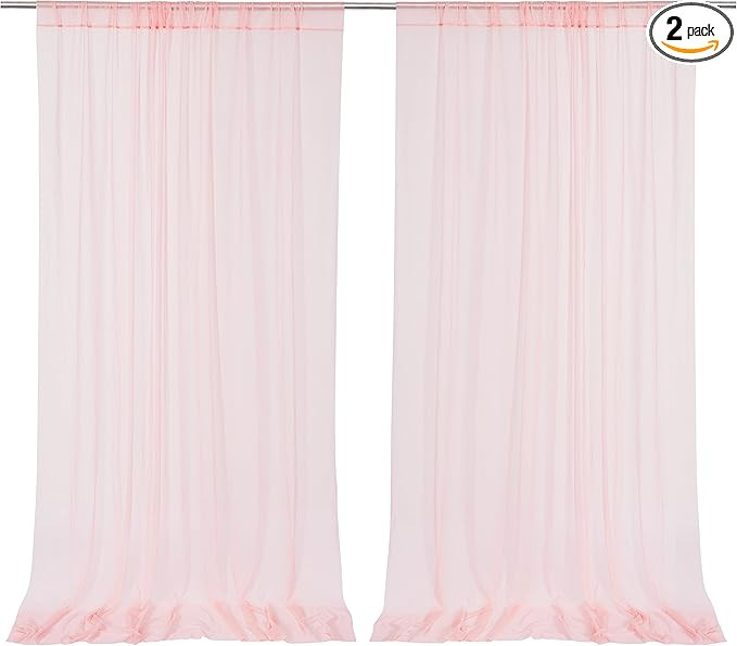 5ft*10ft Blush Sheer Backdrop Curtains Arch Draping Fabric Ceremony Backdrop Decorations for Wedd... | Amazon (US)