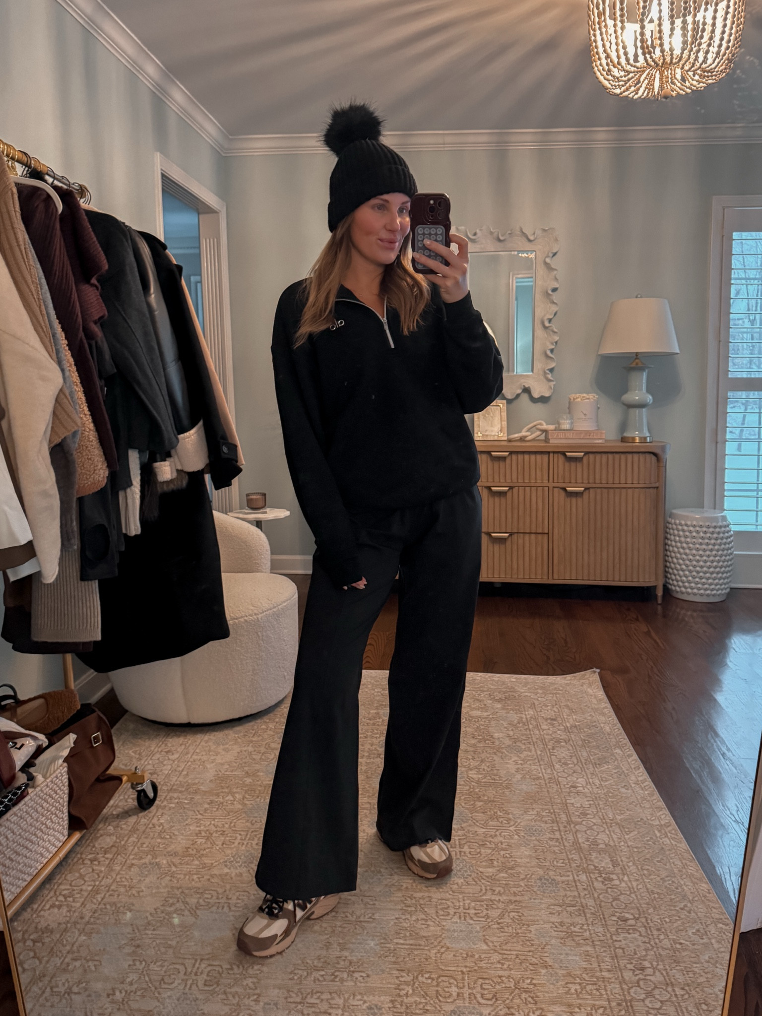 Alo pullover lounge look! Pants are Abercrombie, sneakers are new balance. Everything linked! 

#LTKStyleTip #LTKActive #LTKFindsUnder100