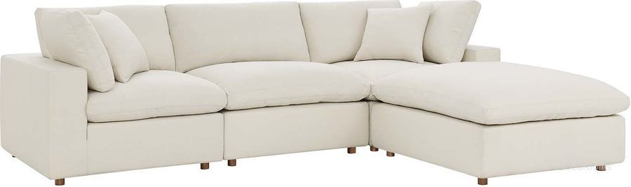 Commix Down Filled Overstuffed 4 Piece Sectional Sofa Set In Light Beige EEI-3356-LBG | 1stopbedrooms