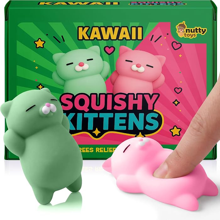 Nutty Toys Squishy Cat Set - 2" Soft Silicone Kawaii Kitties, Top Stress Relief Toy 2026 Unique G... | Amazon (US)