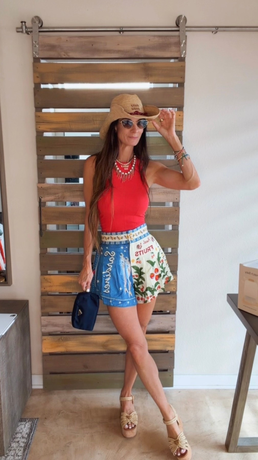 Sunday OOTD, but make it a little extra. 🤠🍒✨

A graphic fruit-print, a pop of red, a straw cowboy hat, and wedges that make me feel taller than my problems. 😂

Proof that getting dressed should be fun. Fashion doesn’t always have to make sense… sometimes it just needs to make you smile.

Now excuse me while I pretend I planned this outfit around the shorts and not the other way around. 😉

#NicoleColeeStyle #SundayStyle #OOTDInspo #SummerStyle #RevolveAmbassador

#LTKdayinmylife #LTKgrwm #LTKootd