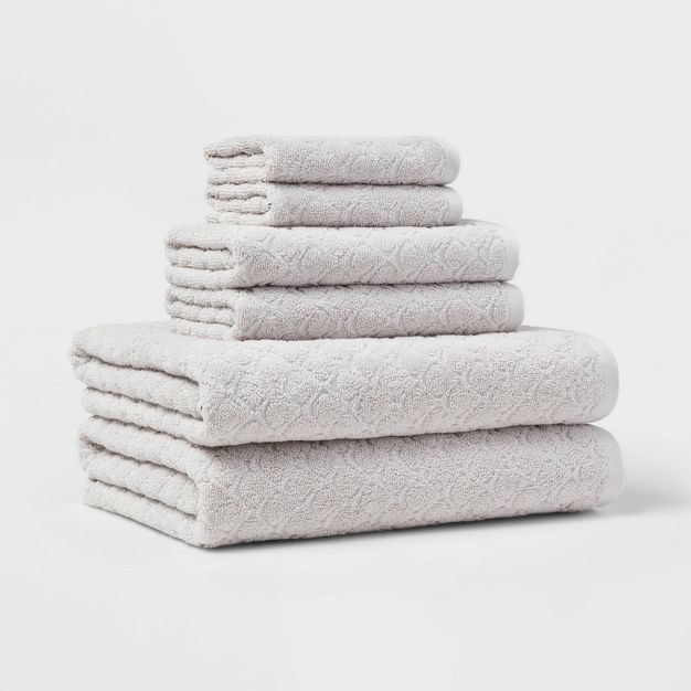6pk Textured Bath Towel Set - Threshold™ | Target