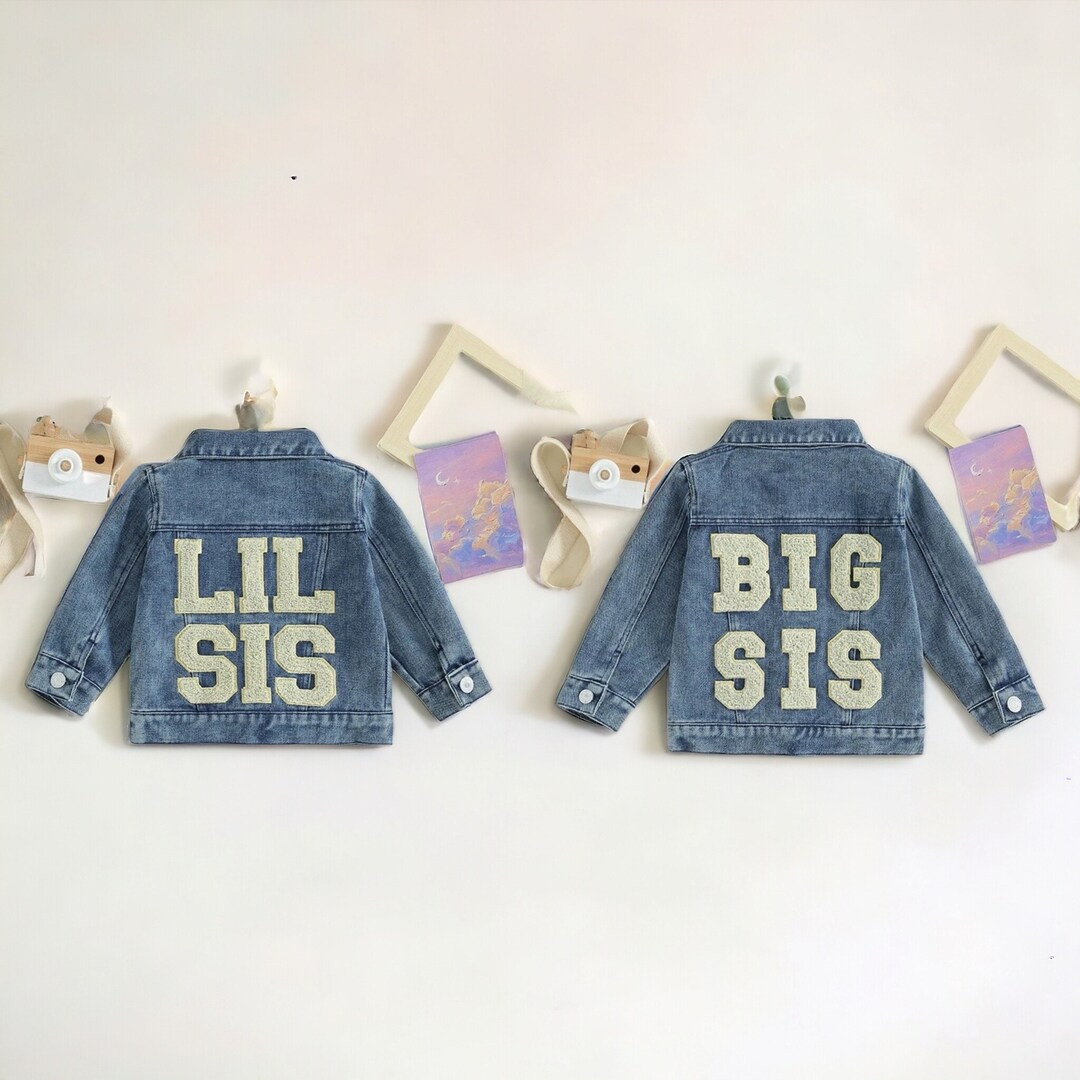 Sibling Matching Jean Jacket,lil Sis Jean Jacket,big Sis Jean Jacket,pregnancy Announcement,sibli... | Etsy (US)