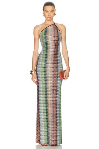 Missoni Long Dress in Green | FWRD 
