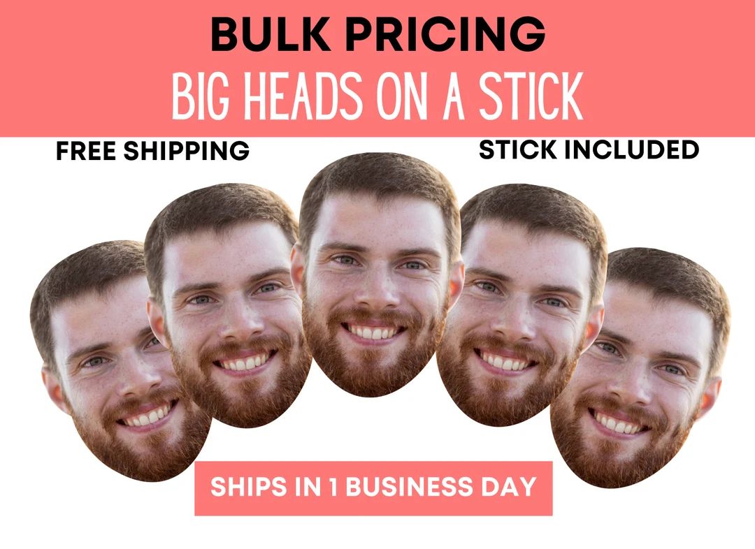 Bachelorette Party Big Heads on a Stick for Birthday, Bachelor, Graduation Fat Head Cut Out Sign | Etsy (US)