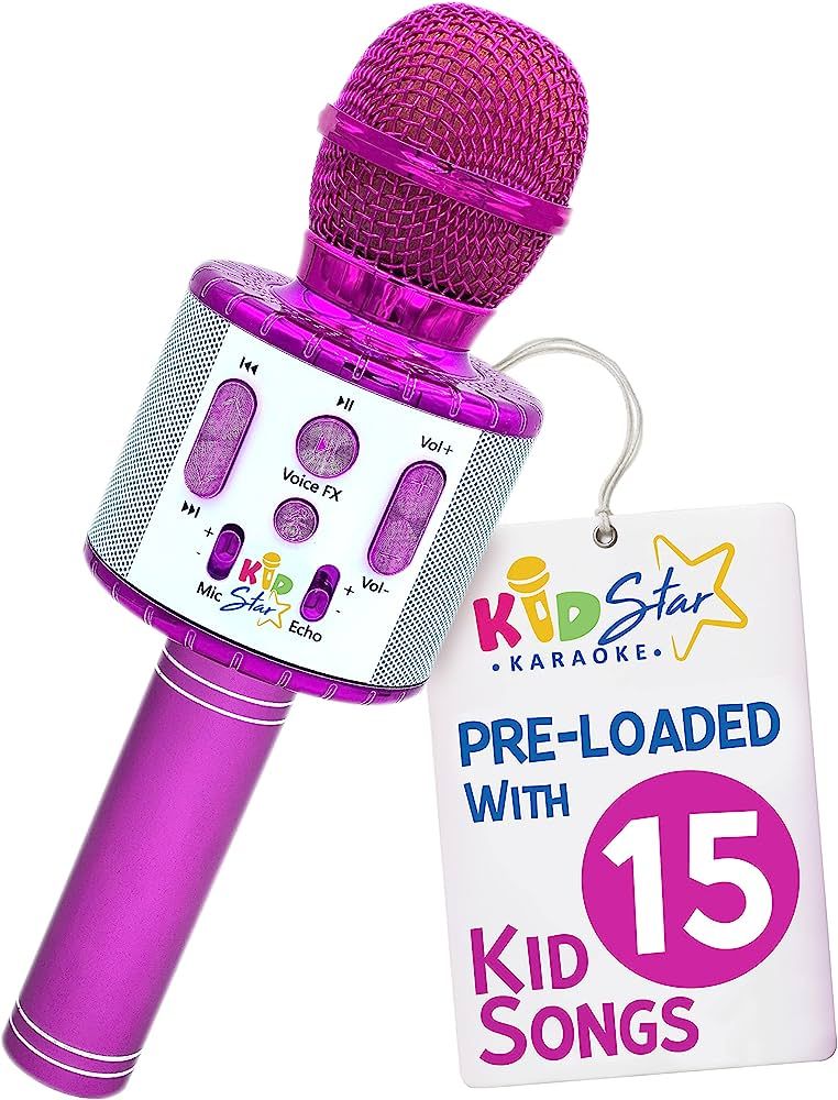 Move2Play, Kids Star Karaoke, Kids Microphone, Bluetooth + 15 Pre-Loaded Nursery Rhymes, Girls To... | Amazon (US)