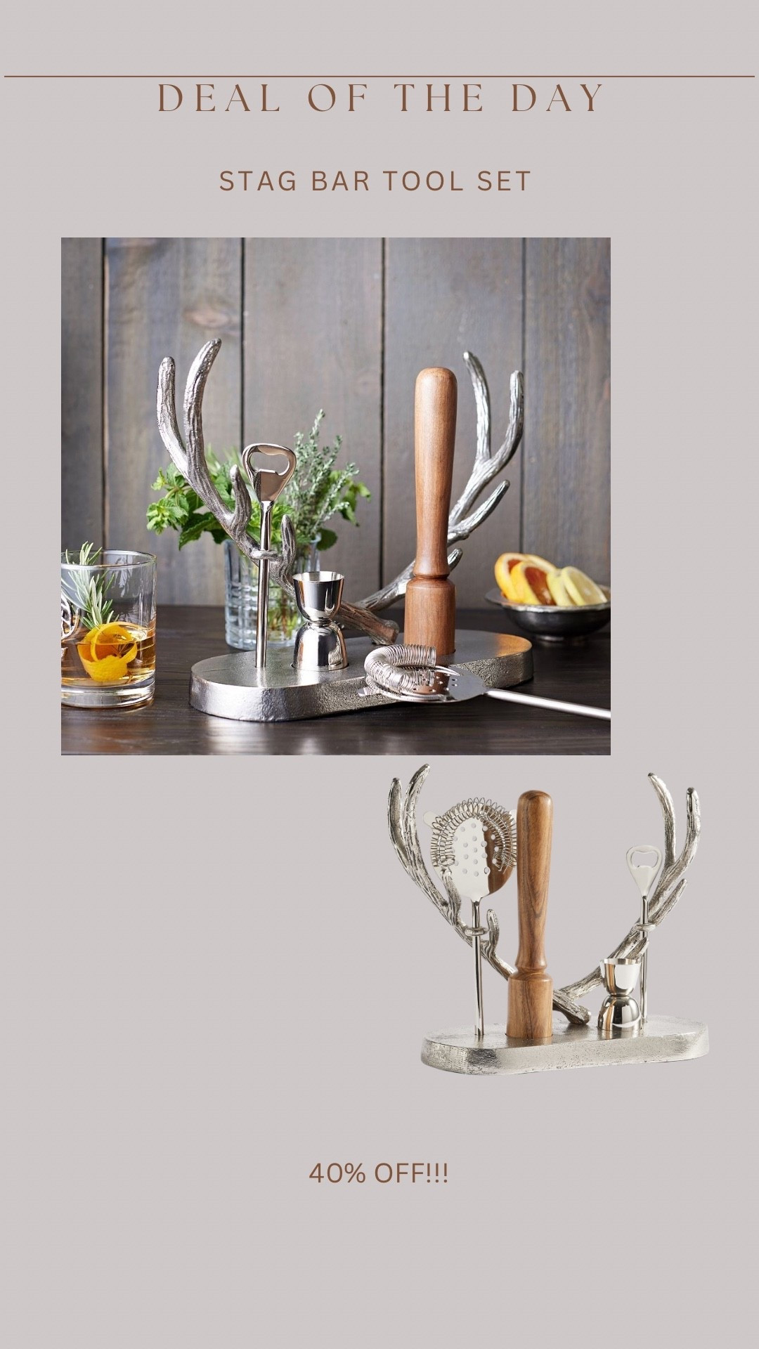 Pottery barn stag bar tool set 40% off & free shipping 😍😍😍

#LTKHoliday #LTKHome #LTKSeasonal