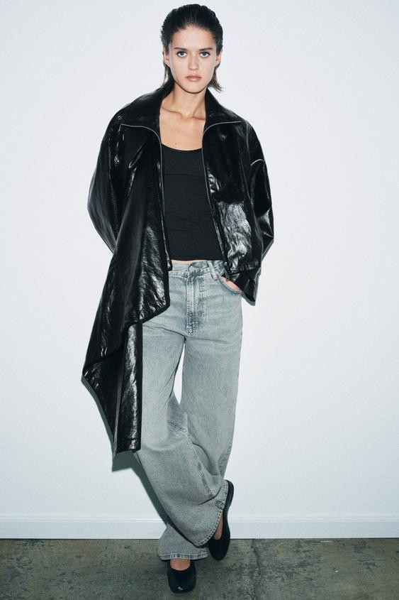 FAUX LEATHER JACKET WITH SCARF ZW COLLECTION | Zara US