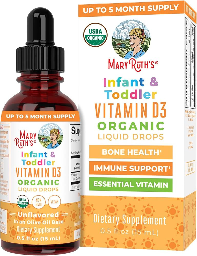 MaryRuth Organics USDA Organic Vitamin D Drops | Vitamin D3 Liquid | Sugar Free | Liquid Vitamin ... | Amazon (US)