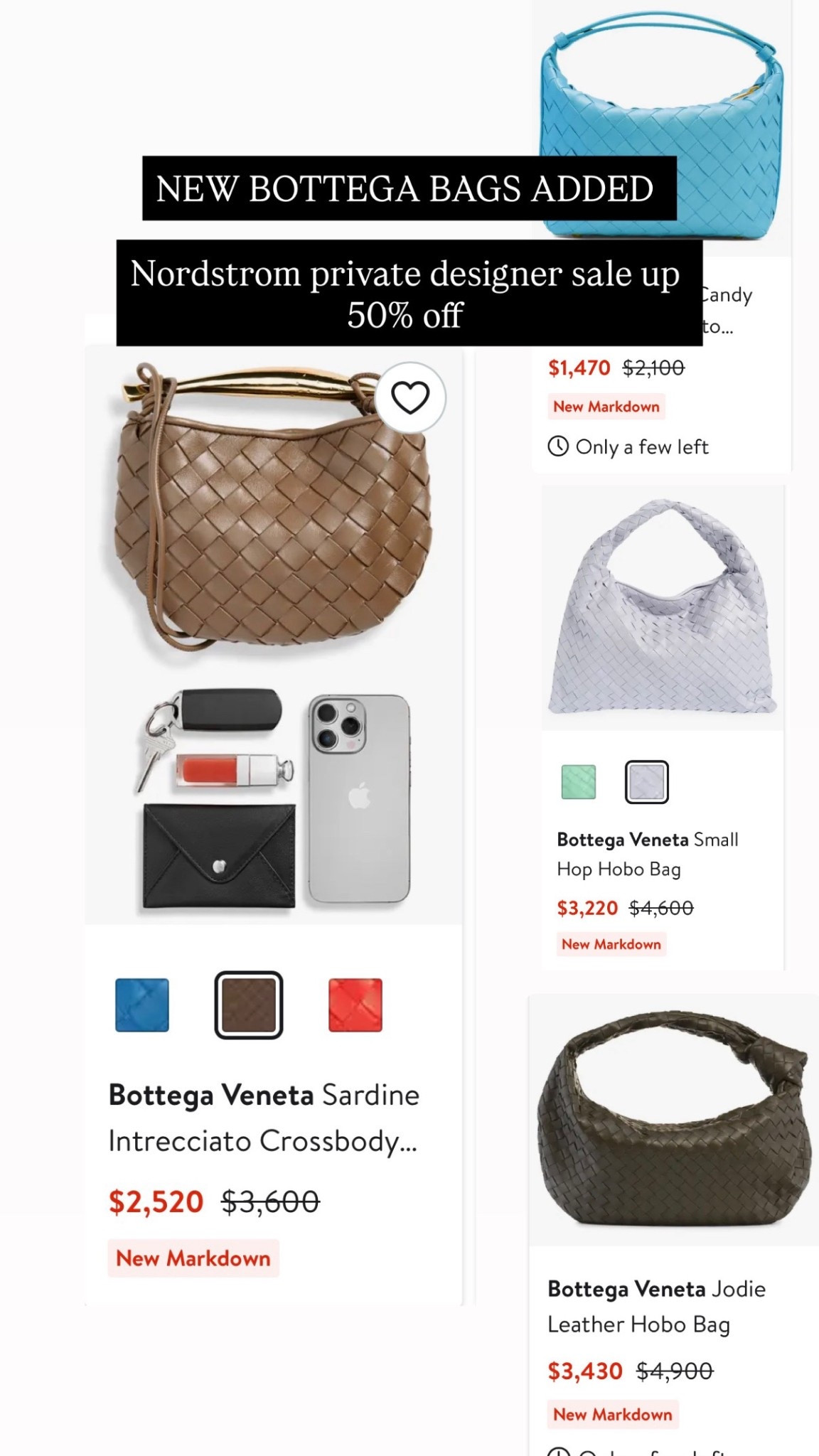 BOTTEGA BAGS FOR 50% off, Gucci on sale, Prada, etc 

Nordstrom private designer sale finds here

#LTKSaleAlert #LTKCyberWeek #LTKTall