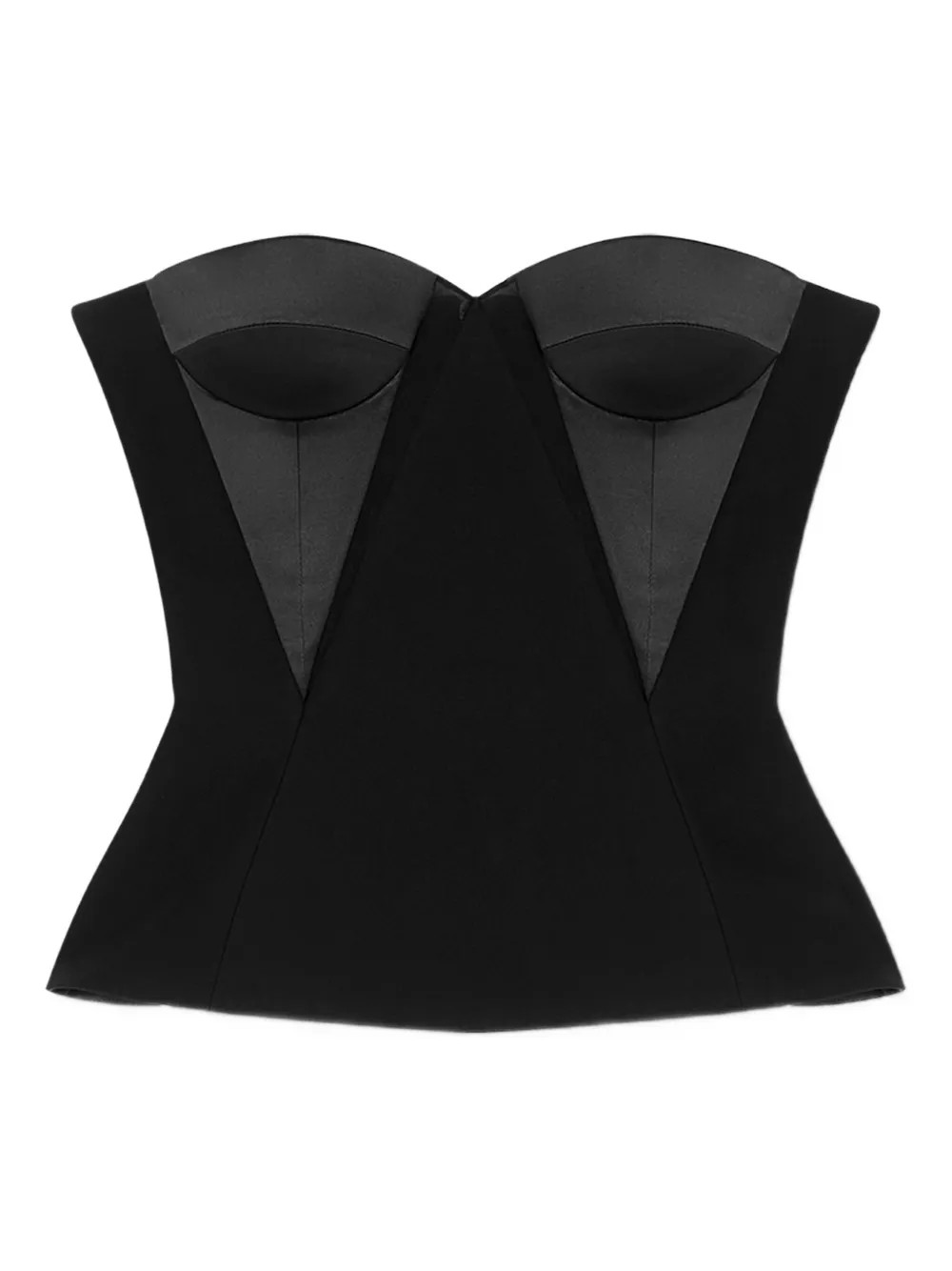 satin-panelled bustier top | Farfetch Global