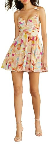 AMUR Women's Amelie Beaded Strap Day Dress, Desert Lily | Amazon (US)