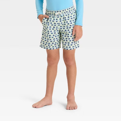 Boys' Palm Tree Geo Printed Swim Trunks - Cat & Jack™ | Target