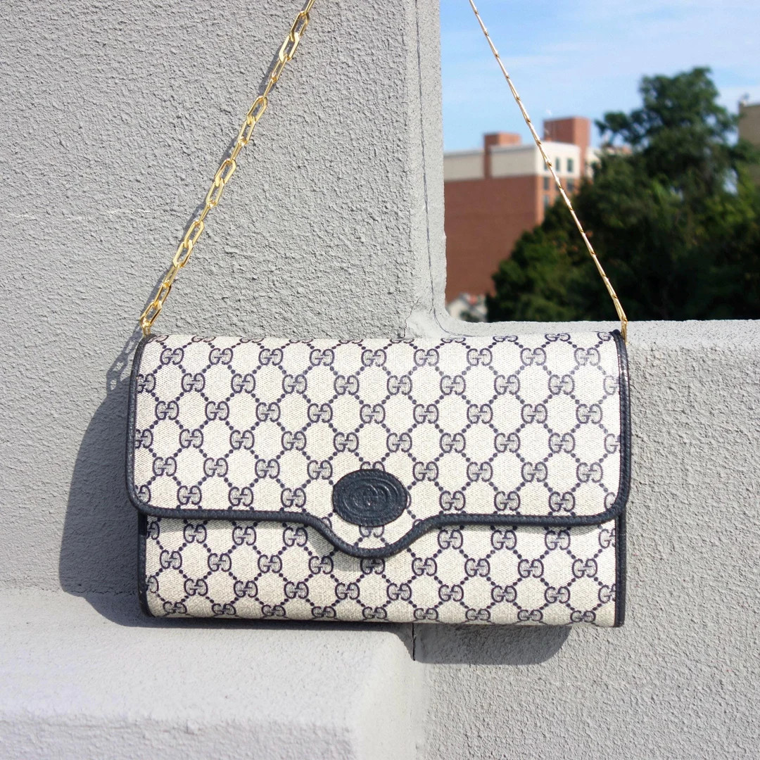 Vintage Gucci, Authentic GG Monogram, Supreme Navy, Convertible Crossbody, Cutch, Vintage Gucci C... | Etsy (US)