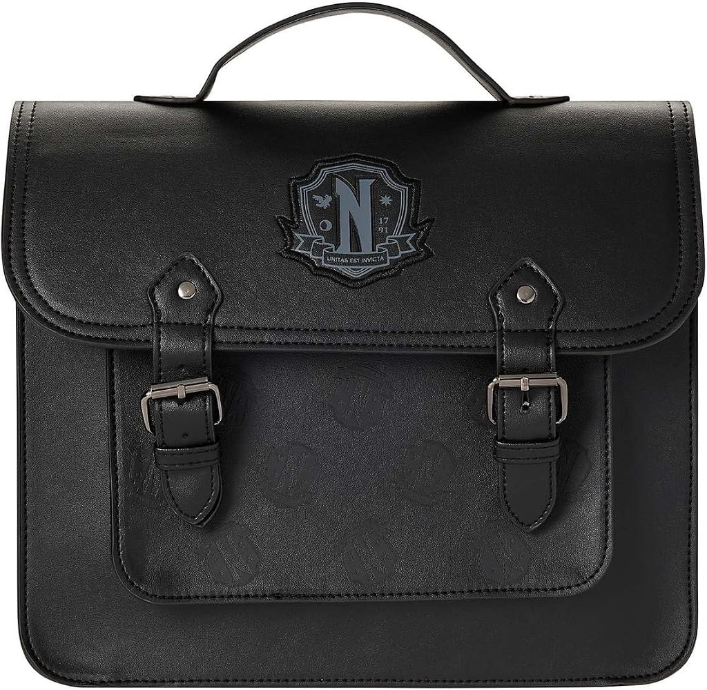 Spirit Halloween Wednesday Nevermore Academy Backpack, Officially Licensed, Gothic Purse, Costume... | Amazon (US)