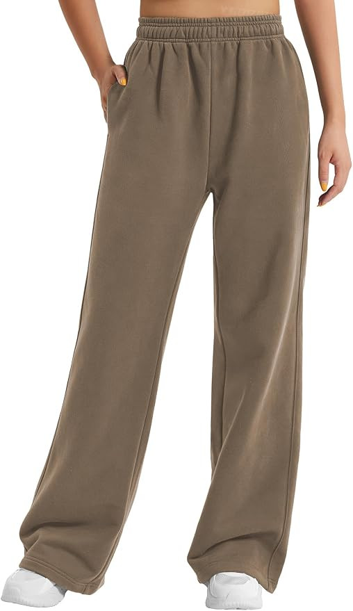 YEOREO Women's Wide Leg Sweatpants Drawstring Baggy Sweatpants Penny Fleece Lined Lounge Pants wi... | Amazon (US)
