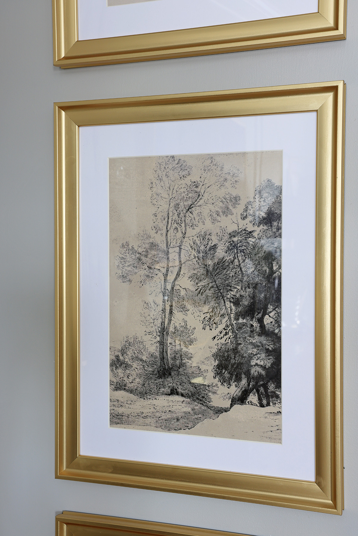 Set of 3 wall art | Charcoal drawings / art prints in gold frames | #wayfair 

 #LTKHome
